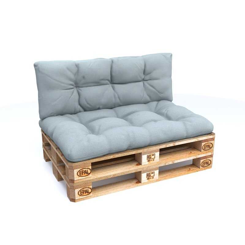2er Set Palettenkissen - Sitzkissen 120x80 + Rückenkissen 120x40, Gesteppt, Blau 2er Set Palettenkissen - Sitzkissen 120x80 + Rückenkissen 120x40, Gesteppt, Blau