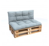2er Set Palettenkissen - Sitzkissen 120x80 + Rückenkissen 120x40, Gesteppt, Blau 2er Set Palettenkissen - Sitzkissen 120x80 + Rückenkissen 120x40, Gesteppt, Blau