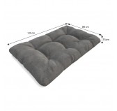 2er Set Palettenkissen - Sitzkissen 120x80 + Rückenkissen 120x40, Gesteppt, Grau