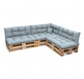 8er Set Palettenkissen - 3x Sitzkissen + 3x Rückenkissen + Seitenkissen + Dekokissen Gesteppt, Blau 8er Set Palettenkissen - 3x Sitzkissen + 3x Rückenkissen + Seitenkissen + Dekokissen Gesteppt, Blau