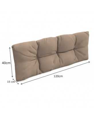 Palettenkissen Rückenkissen für Europaletten 120x40x12, Gesteppt, Beige