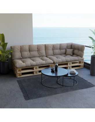 Palettenkissen Rückenkissen für Europaletten 120x40x12, Gesteppt, Beige