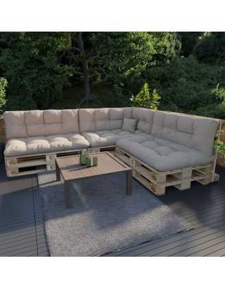Palettenkissen Rückenkissen für Europaletten 120x40x12, Gesteppt, Beige