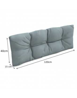 Palettenkissen Rückenkissen für Europaletten 120x40x12, Gesteppt, Blau