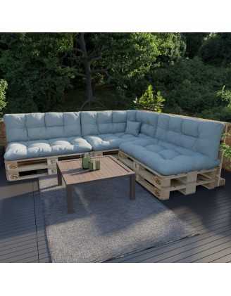 Palettenkissen Rückenkissen für Europaletten 120x40x12, Gesteppt, Blau