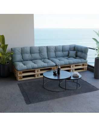 Palettenkissen Rückenkissen für Europaletten 120x40x12, Gesteppt, Blau