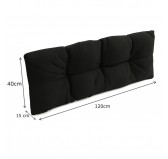 Palettenkissen Rückenkissen für Europaletten 120x40x12, Gesteppt, Schwarz Palettenkissen Rückenkissen für Europaletten 120x40x12, Gesteppt, Schwarz
