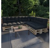 Palettenkissen Sitzkissen für Europaletten 120x80x12 Gesteppt, Schwarz Palettenkissen Sitzkissen für Europaletten 120x80x12 Gesteppt, Schwarz