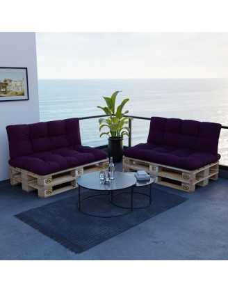 Palettenkissen Sitzkissen für Europaletten 120x80 cm, Gesteppt, Violett