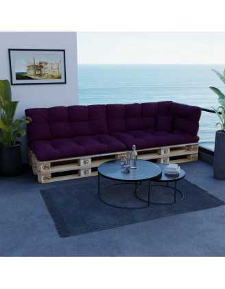 Palettenkissen Sitzkissen für Europaletten 120x80 cm, Gesteppt, Violett