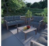 2er Set Loungekissen Stuhlkissen Sitzkissen + Rückenkissen für Stuhl, Anthrazit 60x60 + 60x40 2er Set Loungekissen Stuhlkissen Sitzkissen + Rückenkissen für Stuhl, Anthrazit 60x60 + 60x40