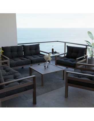 Stuhlkissen Loungekissen Sitzkissen für Stuhl und Gartenstuhl, Schwarz 50x50