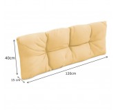 2er Set Palettenkissen - Sitzkissen 120x80 + Rückenkissen 120x40, Wasserabweisend, Gesteppt, Beige 2er Set Palettenkissen - Sitzkissen 120x80 + Rückenkissen 120x40, Wasserabweisend, Gesteppt, Beige