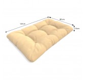 2er Set Palettenkissen - Sitzkissen 120x80 + Rückenkissen 120x40, Wasserabweisend, Gesteppt, Beige 2er Set Palettenkissen - Sitzkissen 120x80 + Rückenkissen 120x40, Wasserabweisend, Gesteppt, Beige