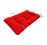 2er Set Palettenkissen - Sitzkissen 120x80 + Rückenkissen 120x40, Wasserabweisend, Gesteppt, Rot 2er Set Palettenkissen - Sitzkissen 120x80 + Rückenkissen 120x40, Wasserabweisend, Gesteppt, Rot