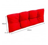 2er Set Palettenkissen - Sitzkissen 120x80 + Rückenkissen 120x40, Wasserabweisend, Gesteppt, Rot 2er Set Palettenkissen - Sitzkissen 120x80 + Rückenkissen 120x40, Wasserabweisend, Gesteppt, Rot