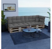 Palettenkissen Rückenkissen, Wasserabweisend, Gesteppt, 120x40x12, Grau Palettenkissen Rückenkissen, Wasserabweisend, Gesteppt, 120x40x12, Grau