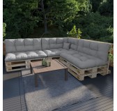 Palettenkissen Rückenkissen, Wasserabweisend, Gesteppt, 120x40x12, Grau Palettenkissen Rückenkissen, Wasserabweisend, Gesteppt, 120x40x12, Grau