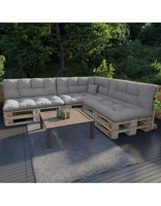 Palettenkissen Rückenkissen, Wasserabweisend, Gesteppt, 120x40x12, Grau