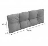 2er Set Palettenkissen - Sitzkissen 120x80 + Rückenkissen 120x40, Wasserabweisend, Gesteppt, Grau 2er Set Palettenkissen - Sitzkissen 120x80 + Rückenkissen 120x40, Wasserabweisend, Gesteppt, Grau