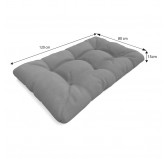 2er Set Palettenkissen - Sitzkissen 120x80 + Rückenkissen 120x40, Wasserabweisend, Gesteppt, Grau 2er Set Palettenkissen - Sitzkissen 120x80 + Rückenkissen 120x40, Wasserabweisend, Gesteppt, Grau