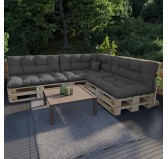 Palettenkissen Sitzkissen, Wasserabweisend, Gesteppt, 120x80x15, Anthrazit Palettenkissen Sitzkissen, Wasserabweisend, Gesteppt, 120x80x15, Anthrazit