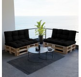 Palettenkissen Sitzkissen, Wasserabweisend, Gesteppt, 120x80x15, Schwarz Palettenkissen Sitzkissen, Wasserabweisend, Gesteppt, 120x80x15, Schwarz