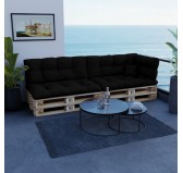 Palettenkissen Sitzkissen, Wasserabweisend, Gesteppt, 120x80x15, Schwarz Palettenkissen Sitzkissen, Wasserabweisend, Gesteppt, 120x80x15, Schwarz