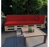 6er Set Palettenkissen - 2x Sitzkissen + 2x Rückenkissen + Seitenkissen + Dekokissen, Rot 6er Set Palettenkissen - 2x Sitzkissen + 2x Rückenkissen + Seitenkissen + Dekokissen, Rot